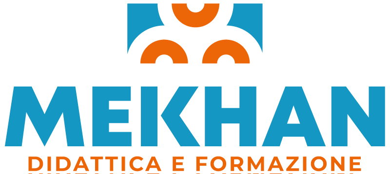 Logo Mekhan Didattica e Formazione - Azzurro e arancione